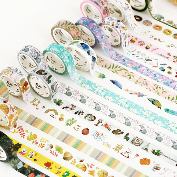 25 Colorful Washi Tape Decorative Masking Tape for DIY Crafts, Kids' Art Projects, Scrapbook, Journal, Planner, Gift Wrapping