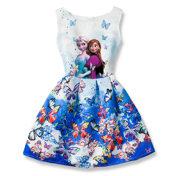 Elsa Dress for Girls Dresses summer Butterfly Anna Elsa Party Princess Dress clothing Elsa Dress Girls Kids Costume Clothes