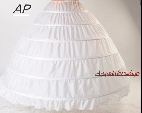 ANGELSBRIDE New 6 Hoops Petticoats Bustle for Ball Gown Wedding Dresses Underskirt Bridal Accessories Bridal Crinolines