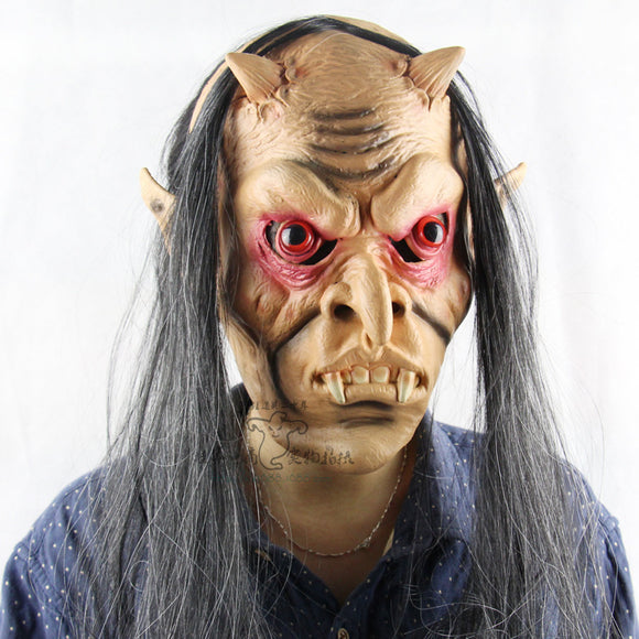 Long Hair  red-eyed demon Halloween party props