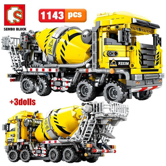 SEMBO BLOCK City Engineering Bulldozer Crane Technic Car Truck Excavator Roller Building Blocks bricks Construction Toys - shopwishi 