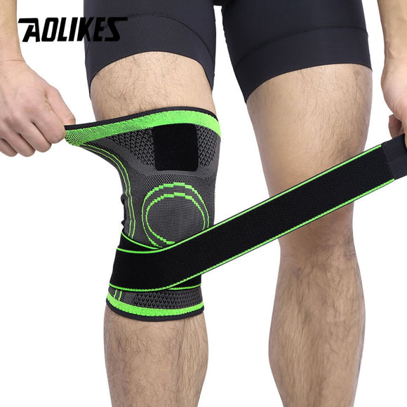 Aolikes 1 pçs  suporte ao joelho esportes de proteção profissional joelho almofada bandagem respirável joelho cinta basquete tênis ciclismo