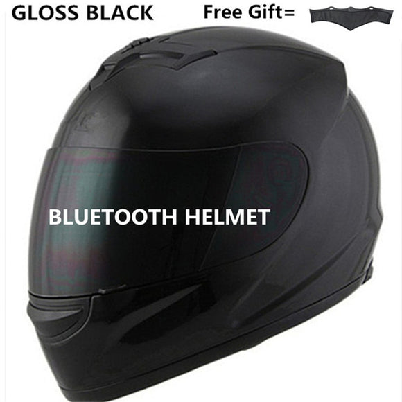 motor motorcycle hat Full Face helmet with lens safety helmet DOT helmet phone call music bluetooth Moto helmet  S  matte black