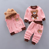 Baby Boys Girls Christmas Autumn Warm WaistCoat + Sweatshirt + Pants 3Pcs Infant Kids Children Sports Suit Toddler Clothes W168