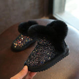 2020 Kid's Genuine Leather Fur Martin Rabbit Boots with Sequins