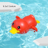 Summer Baby Bathing Shower Toys Water floating Funny Duck Kids Swimming Game Clockwork Rowing Toys