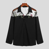 See Through Lapel Long Sleeve Party Nightclub Shirts Embroidered Streetwear Camisa INCERUN