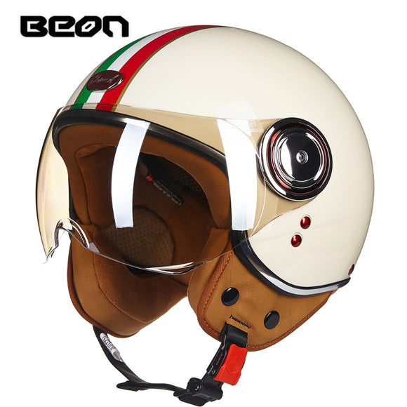 BEON Motorcycle scooter Helmet 3/4 Open Face halmet motocross vintage casque Moto Casque Casco motocicleta Capacete 110b