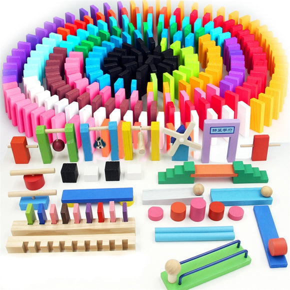 Montessori Rainbow Wooden Dominies Educational Toy for Children