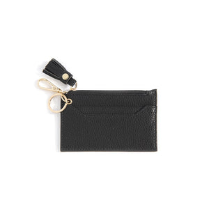 CECE CARD CASE WITH KEY CHAIN,BLACK