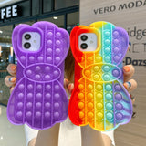 New Relive Stress Pops Fidget Toys Push It Bubble Silicone Phone Case for iPhone 6 6s 7 8 Plus X Xr Xs 11 12 Pro Max Soft Cover