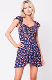 FLORAL PRINT FIT AND FLARED DRESS