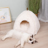 Long Plush Pet Cat Bed With Zipper Removable Cat Litter Sleeping House Winter Warm Small Dog Kennel