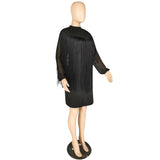 European&American High Quality Mesh Sleeve Fashionable Blouse and  Long Sleeve Dress 2 Piece Set Women Vestido De Borla