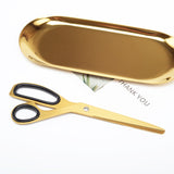 Dokibook Golden Brass School Scissors Asymmetric Scissors Minimalist Design Office Household Scissors Kawaii Korean Stationery
