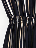 Barcode Stripe Elastic Waist Dress