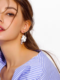 Floral & Rhinestone Hoop Earrings