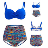 Women's Multicoloured Polyester Swim Bikini Set