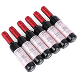 6pcs Wine Bottle Design Waterproof Long Lasting Stained Glaze Liquid Lip Gloss