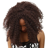 Synthetic Heat Resistant Wig Long Wavy Brown Hair African Curly Afro