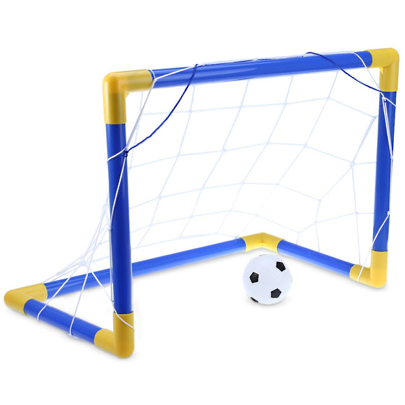 Mini Football Soccer Goal Post Net Set with Pump for Kids