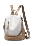 Two Tone PU Leather Casual Backpack