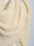 Warm Olive Open Weave Square Scarf / Blanket