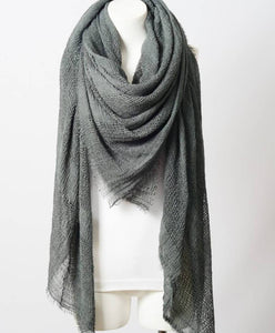 Perfect Square Gray Blanket Scarf