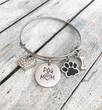 Dog mom - Hand stamped bracelet - Dog mom jewelry