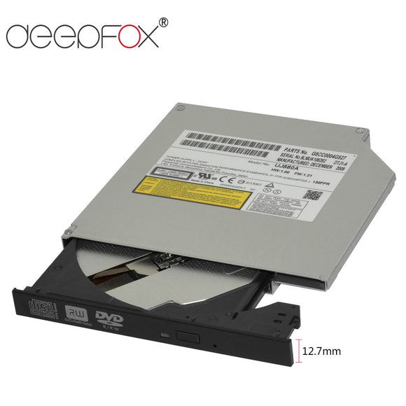 DeepFox 12.7mm DVD ROM Optical Drive CD/DVD-ROM CD-RW Player Burner Slim Portable Reader Recorder for Laptop With Panel