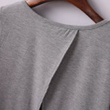 Sexy Brandy Melville AA Style Harajuku Camiseta Soft Back Slit Pullover T-Shirt Women Short Sleeve Tee dames kleding Top 3 Color
