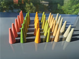 Children Rainbow Wood  Blocks Loose Parts Toy Mushrooms  Montessori Wooden Droplets Jigsaw
