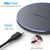 30W Fast Wireless Charger Pad for Samsung S20 S10 S9 Note 9 10 20 Qi Induction Charging for iPhone 12 11 Pro XS Max XR X 8 Plus