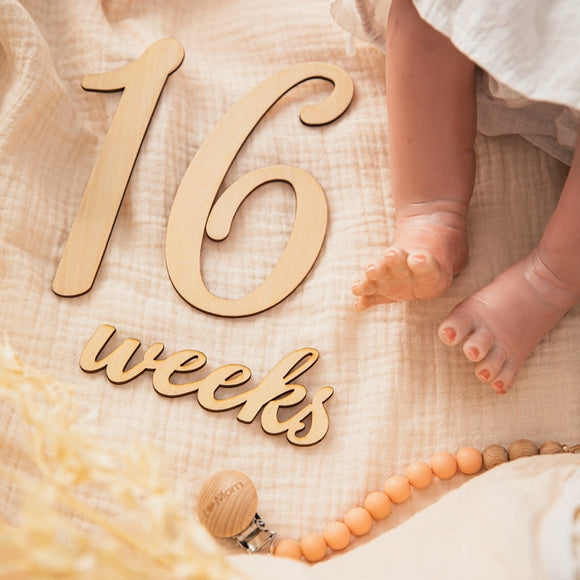 19pcs/Lot Baby Milestone Cards Wooden Photography Milestones Memorial Monthly Newborn Commemorativenir Newborn Photo Accessories