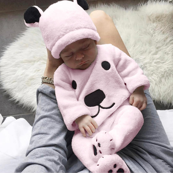 3Pcs Pink Kawaii Winter Warm Newborn Baby Girl And Boy