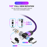 USLION New Magnetic USB Cable Fast Charging Micro USB Type C Mobile Phone Cable for Samsung for iPhone Magnet Data Cable