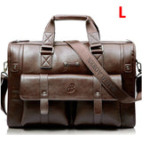 Men Leather Black Briefcase Business Handbag Messenger Bags