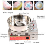 JIQI Luxury Fancy Commercial Gas Cotton Candy Maker Sweet Candyfloss DIY Sugar Floss Stainless Steel Flower Marshmallow Machine