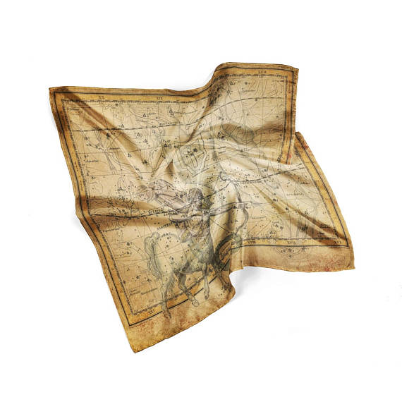 Antique Star Map Silk Space Silk Square Scarf Gift