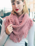 Beautiful Pointelle Fringe Infinity Scarf - Comes