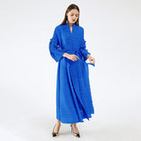 Miyake Pleated Long Petal Sleeve Dress Cardigan Plus Size