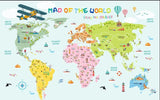 World Map Mural Custom Wallpaper for Children's Room