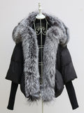 New Fashion Natural Real Fox Fur Collar White Duck Down Jacket Winter Women