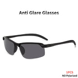2pcs Anti-Glare Night Vision Half Frame Polarized Sunglasses for Driving UV400