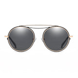 FAIRFAX | CA10 - Polarized Circle Round Brow-Bar Fashion Sunglasses
