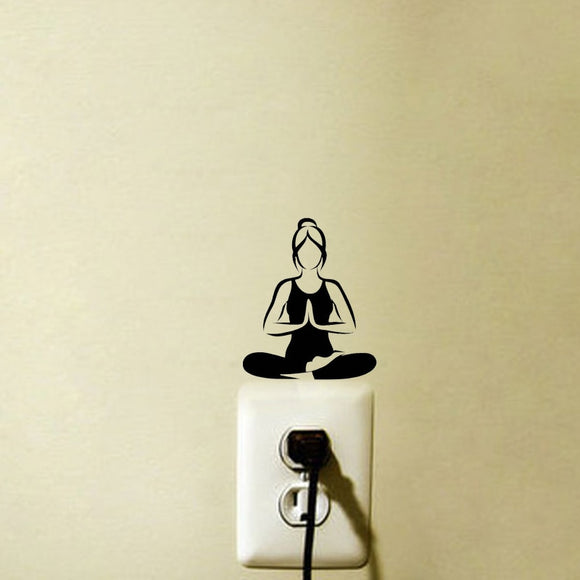Fashion Yoga Meditation Vinyl Wall Decals Light Switch Stickers 5WS1007