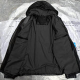 Hooded Black Camouflage Leather Sheepskin Jacket for Men