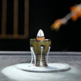 F Mini Ceramic Backflow Incense Burner Portable Mountain Water Cone Incense Holder With Reflux
