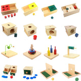Montessori Toddler's Wooden Sensorial Box Board Puzzle