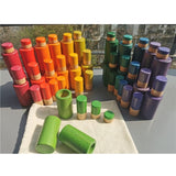 Kids Rainbow Wooden Loose Parts Include Beakers Solid Tubes Peg Dolls Stacker Blocks Montessori Toy